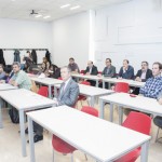Detalle de la Inauguración de las aulas de Teledocencia URJC del CEI. Rector Fernando Suárez Bilbao. Abril de 2015.