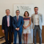 Guillermo Calleja, director del curso de verano, Juan Antonio Melero, Vicerrector de Innovación y Transferencia; Gabriel Morales: Secretario Tecnico del curso y Mar Gómez Zamora, técnico del CEI.